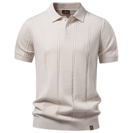 Men’s Striped Textured Polo Shirt